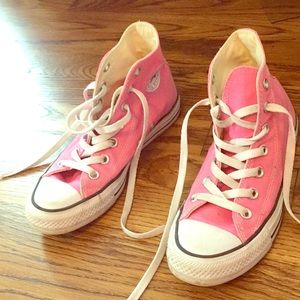 Pink converse high tops